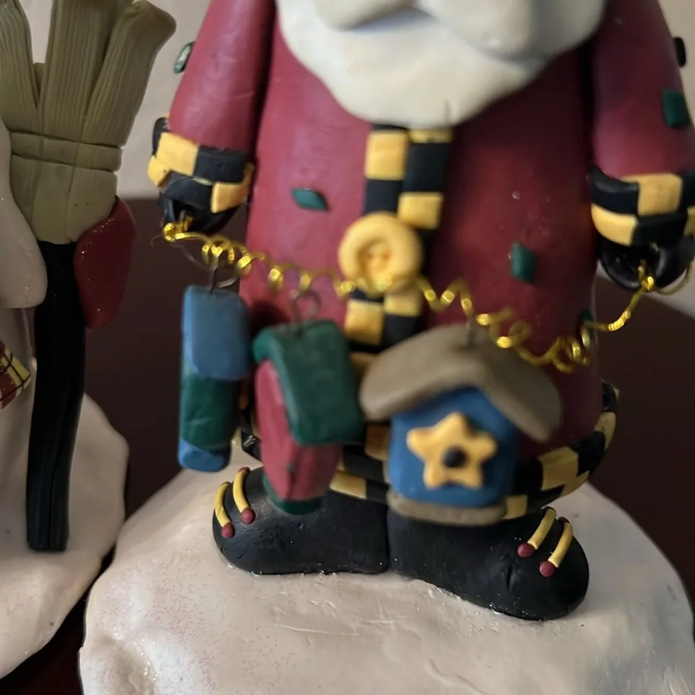 Christmas candle holders - Snowman snd Santa Clause